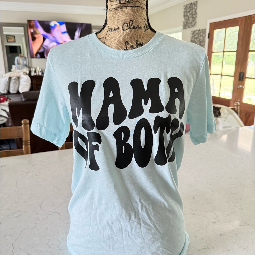 Bella Canvas Light Blue 'Mama of Both' Tee Mama of Both